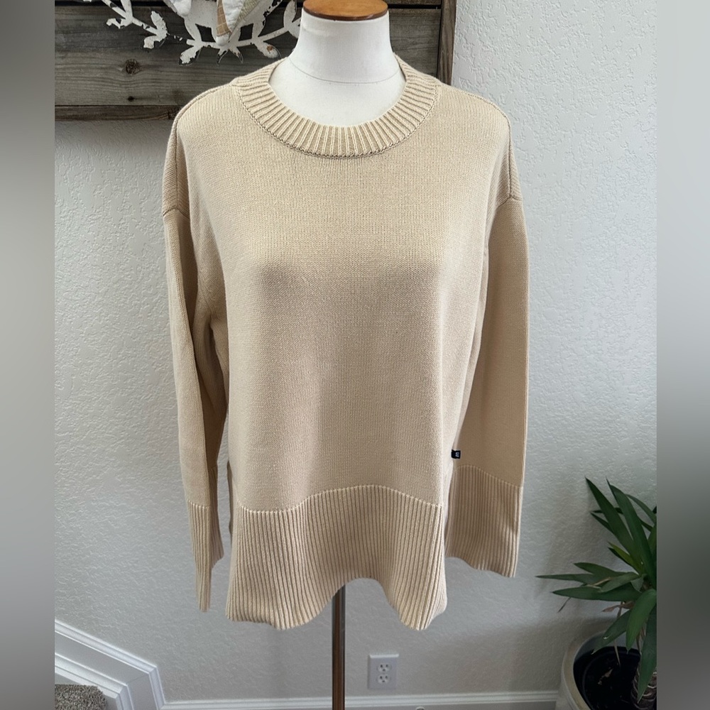 GAP Cream beige 100% cotton Knit Pullover Sweater ladies size Large‎